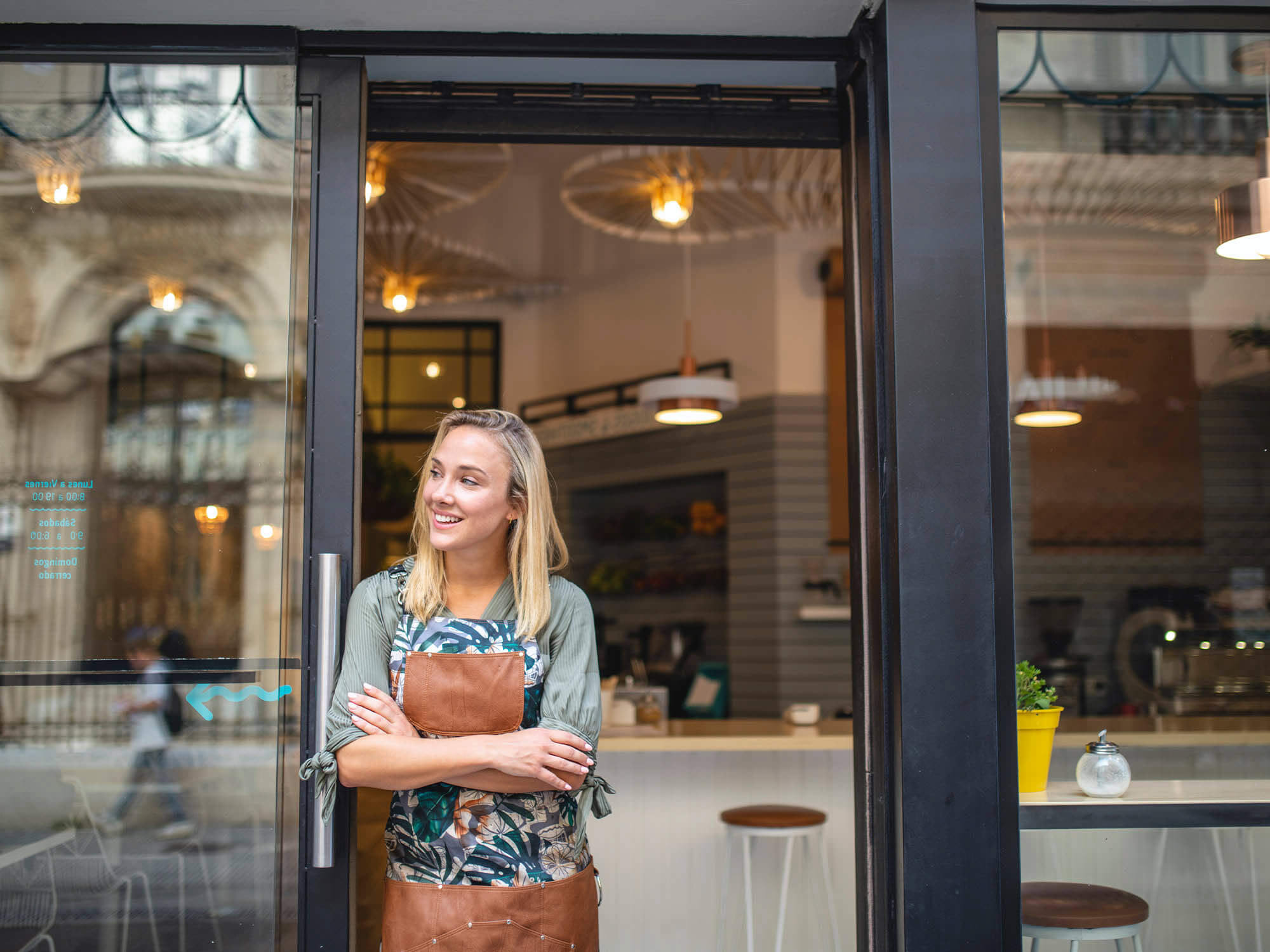 Business Financial Services - Female Business Owner Storefront